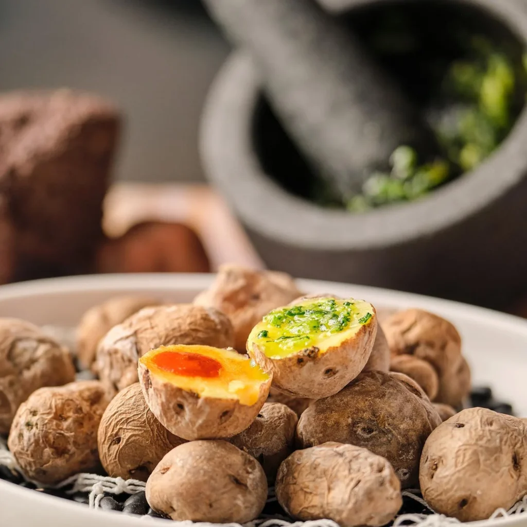 Papas arrugadas con mojo verde plato tradicional canario en La Vieja de Jonay Hernández restaurante Palma de Mallorca