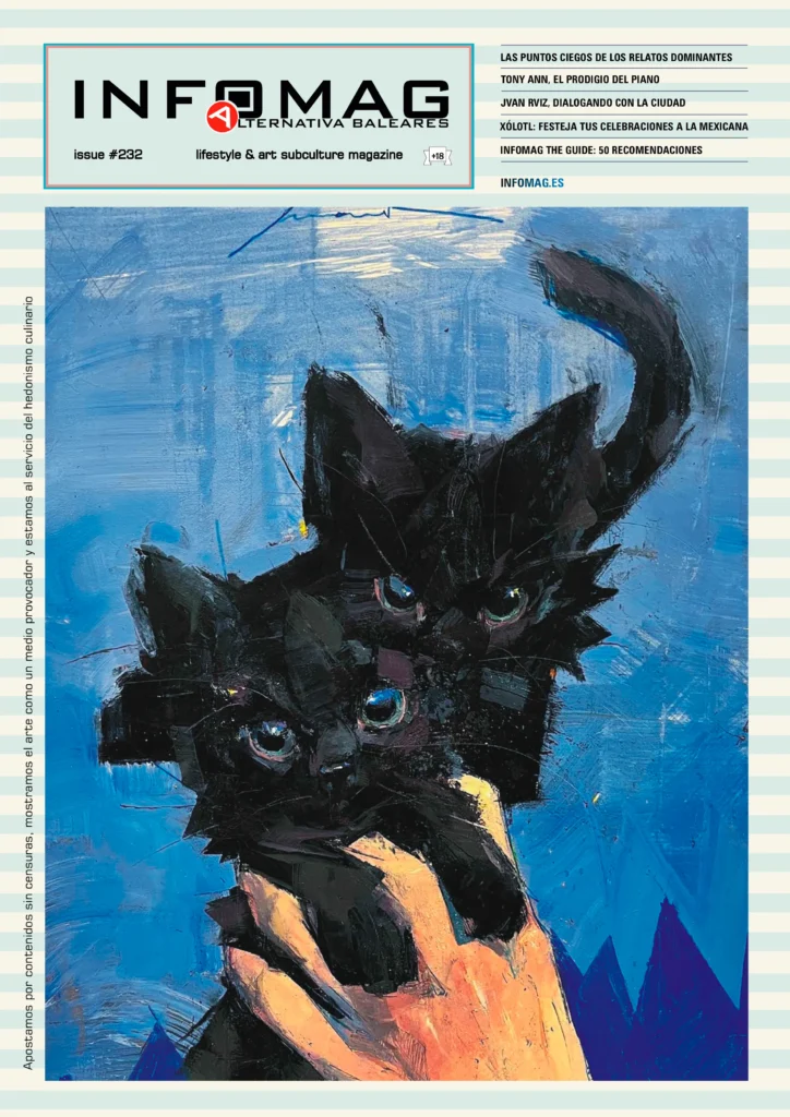 La portada de la revista INFOMAG nº232, con dos gatitos negros del artista Jvan Rviz