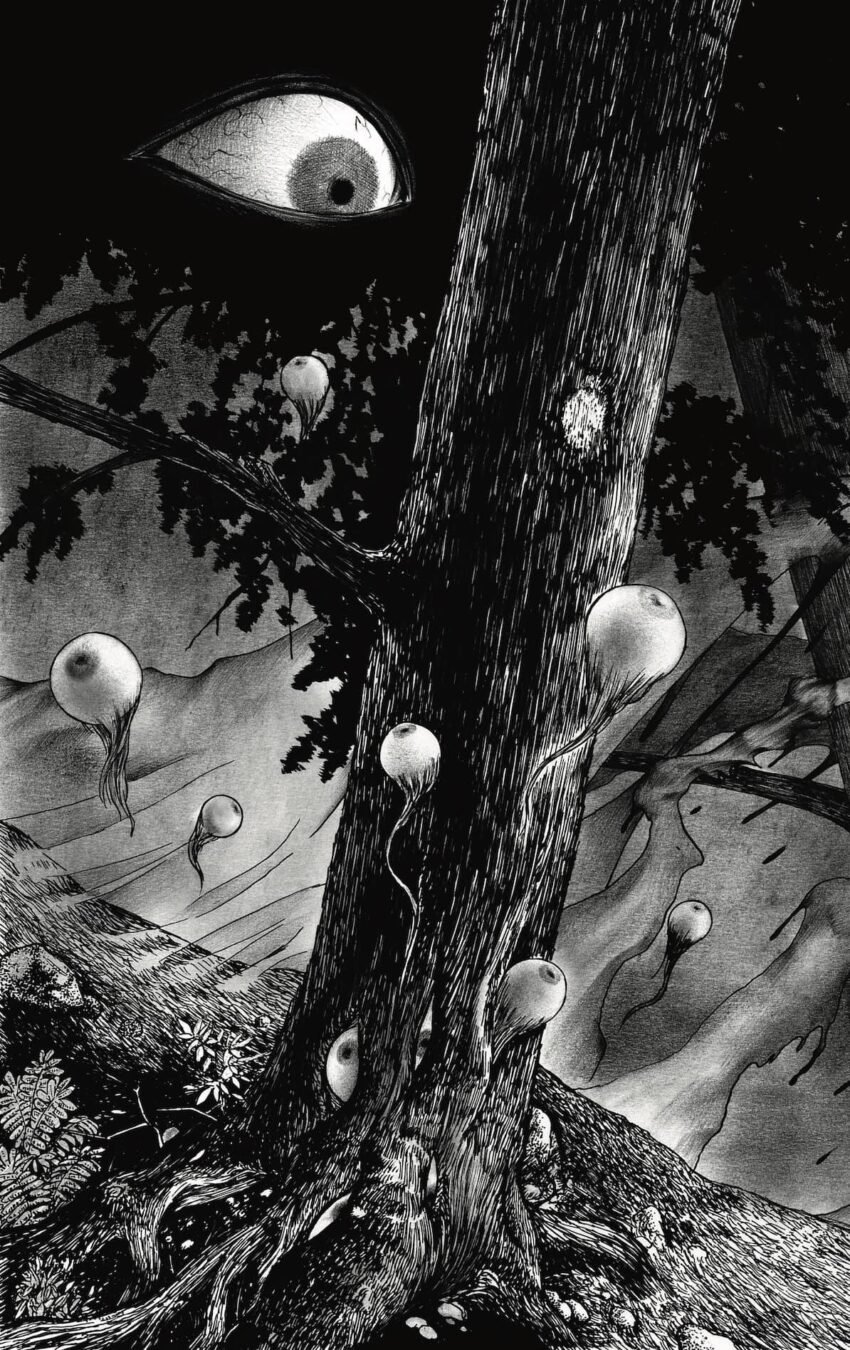 La obra de Asagi Yaenaga creada bajo la técnica artística del grabado crean atmósferas melancólicas que refuerzan la sensación de fragilidad y quietud.