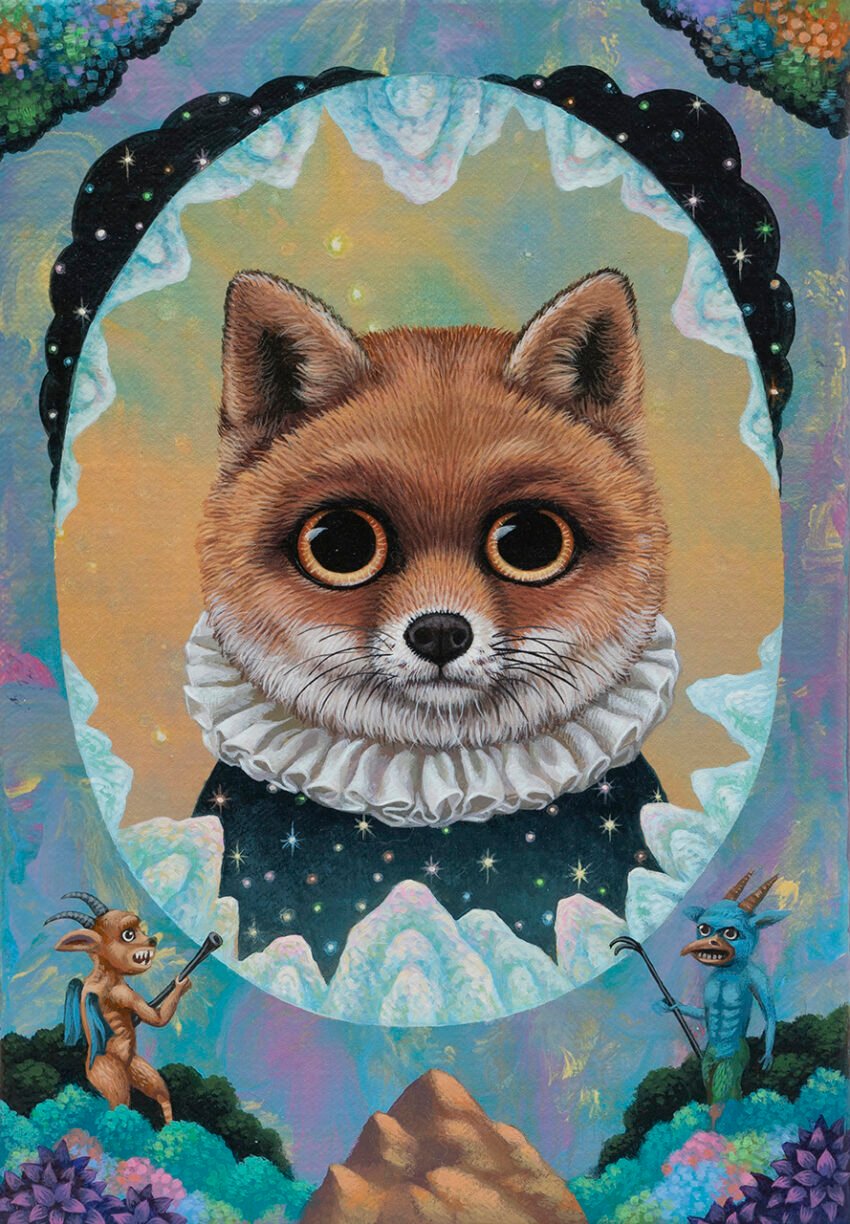 El tamaño de las obras de Chang Chia-ying ayuda a acentuar una de las características más destacadas de su trabajo: sus personajes de ojos grandes y expresivos, como de cervatillo.