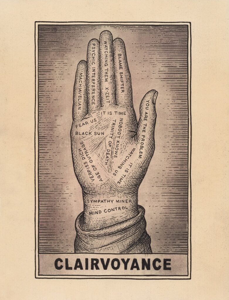través de ilustraciones detalladas y crípticas, Daniel Martin Diaz fusiona ciencia y misticismo, creando composiciones visuales que evocan diagramas científicos y manuscritos simbólicos.