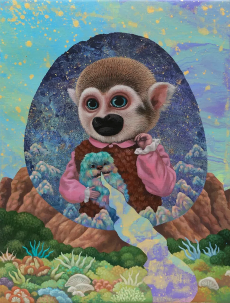 El tamaño de las obras de Chang Chia-ying ayuda a acentuar una de las características más destacadas de su trabajo: sus personajes de ojos grandes y expresivos