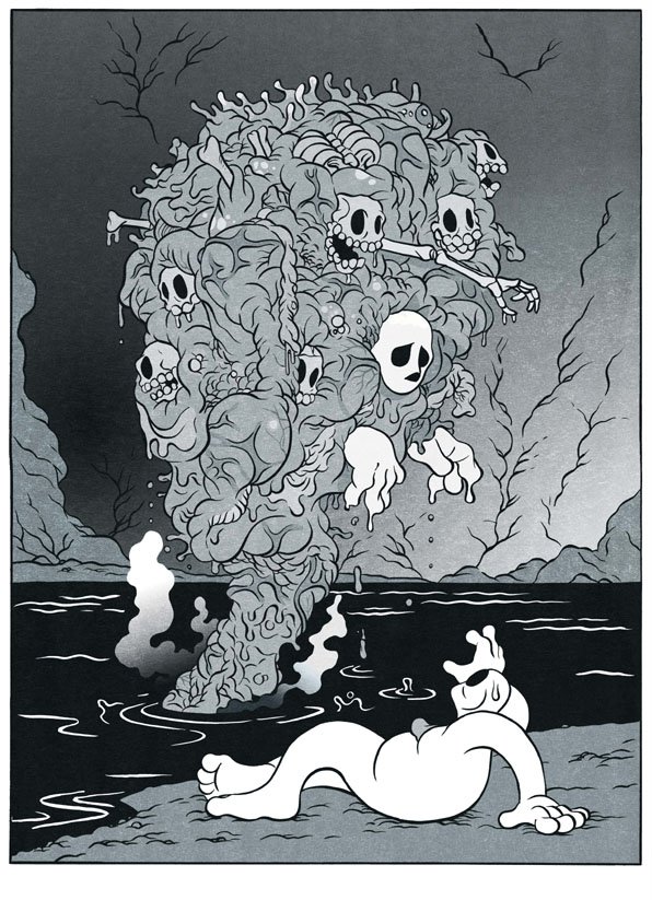 Om, un personaje pequeño e inocente, intenta sobrevivir ante fuerzas que lo superan.