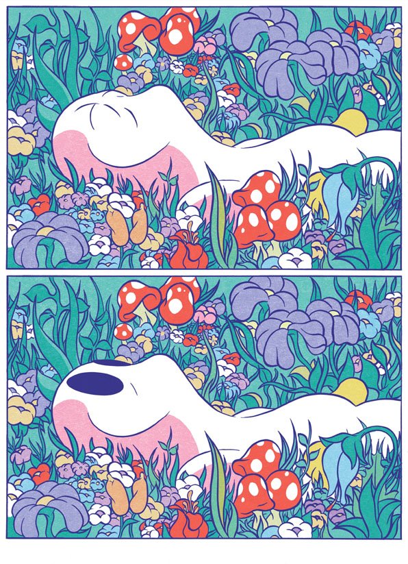 Om es un personaje pequeño e inocente, parece femenimo ya que tiene dos pezones amarillos como biberones