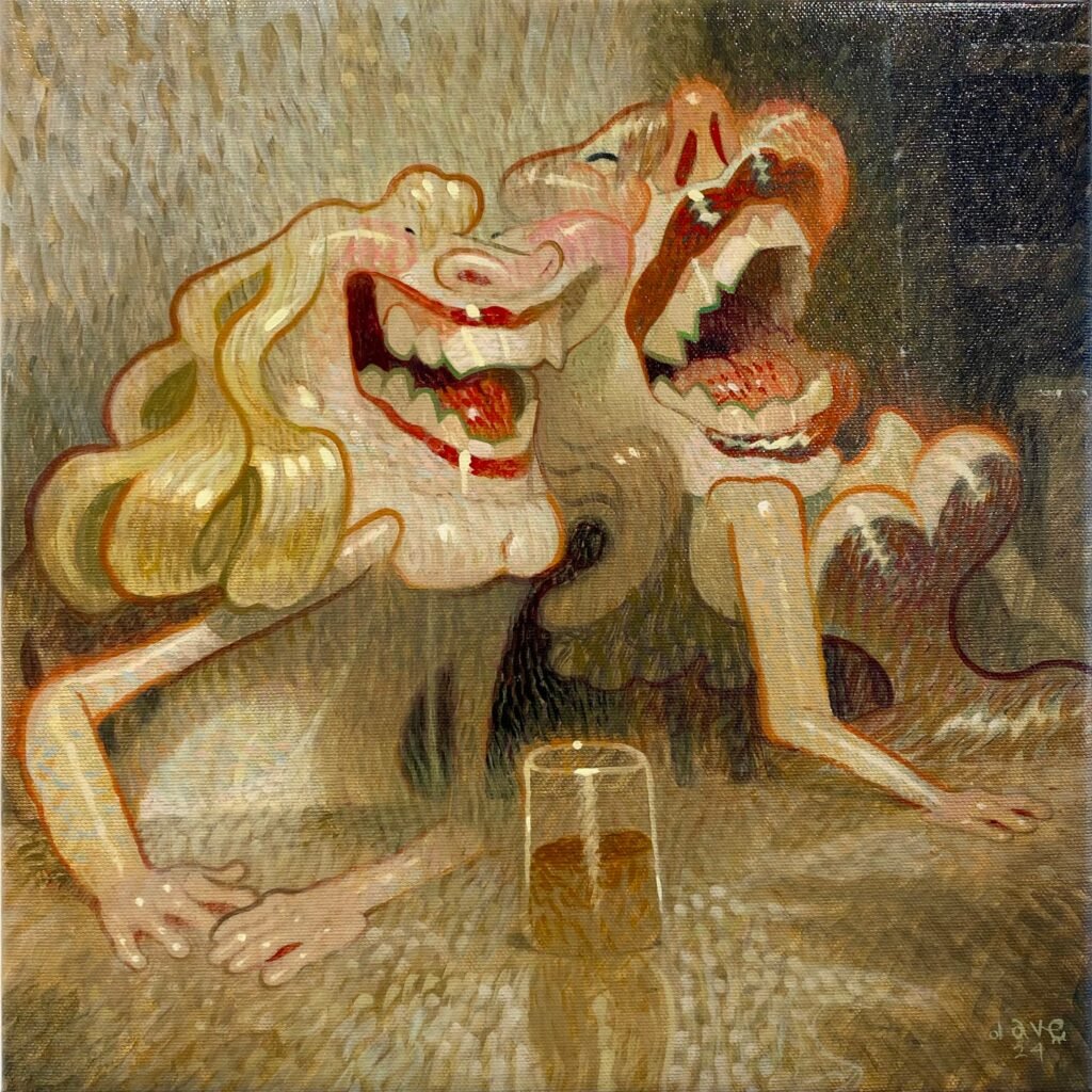 Formado en el dibujo narrativo y el pulso del cómic underground, Dave Cooper despliega un universo poblado por figuras femeninas elásticas, criaturas híbridas y escenarios que parecen sueños con resaca.