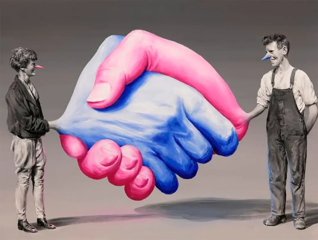 A menudo asociado con el realismo disruptivo o la figuración crítica, Pomet utiliza el realismo para cuestionar, más que para afirmar, la experiencia contemporánea. Las referencias a la historia del arte, la cultura popular y nuestra memoria colectiva se integran de manera fluida, produciendo imágenes atractivas, visualmente seductoras y resistentes a interpretaciones cerradas.