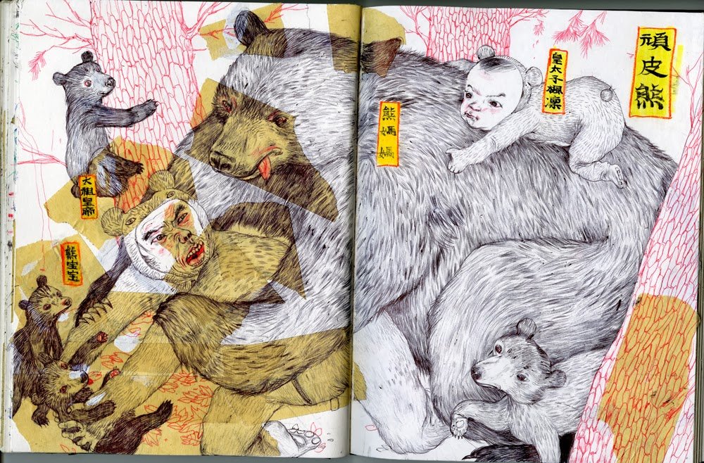 Sus obras son narrativas estratificadas, reflexiones personales sobre el comportamiento humano en las que el humor y la violencia suelen coincidir.