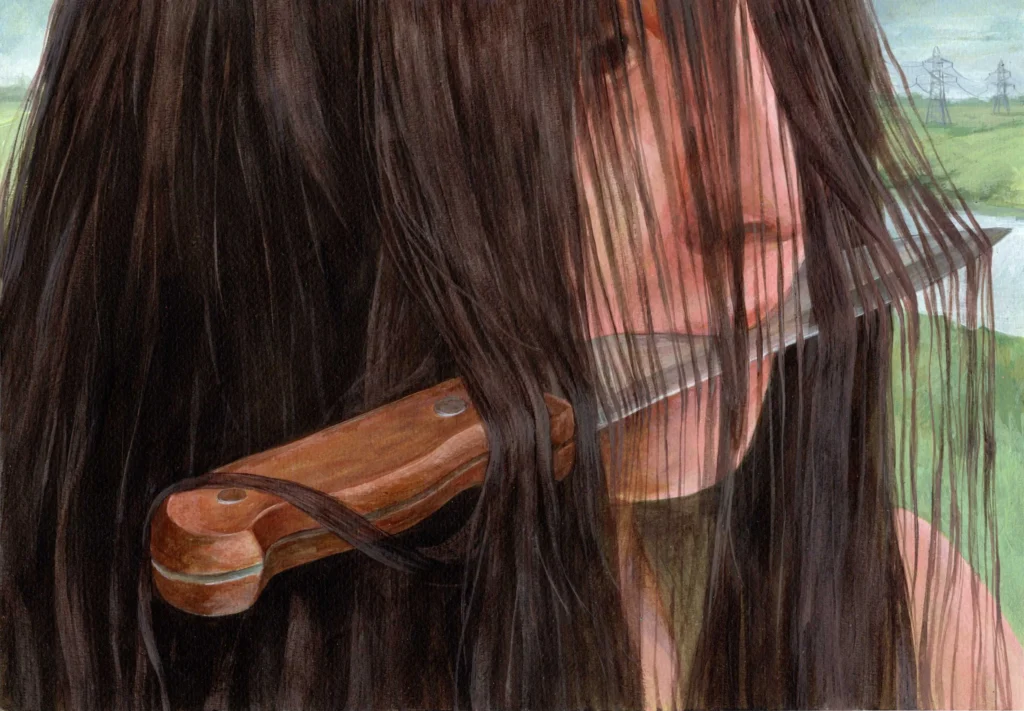 Es un proceso íntimo, casi de diario. Las obras de Alicja Pakosz incluidas en Fight, Flight, Freeze, Friend tienen una cualidad de “migajas de vida”, surgidas directamente de ese trabajo cotidiano entre series, aunque también abordan temas ya presentes en su trayectoria: la comunidad, el sentido de identidad compartida y los cambios en las dinámicas de poder dentro del contrato social.