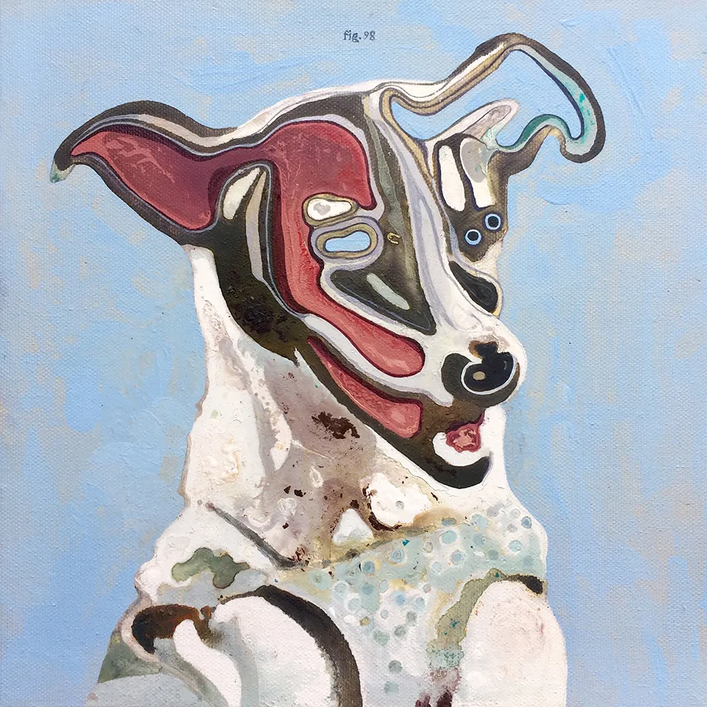 Jorge Rodríguez es algo así como un dibujante de monstruos, un deformante. Lo demuestran sus necesidades de trastornar facciones, las formas que debían ser. El resultado es una pintura absorbente