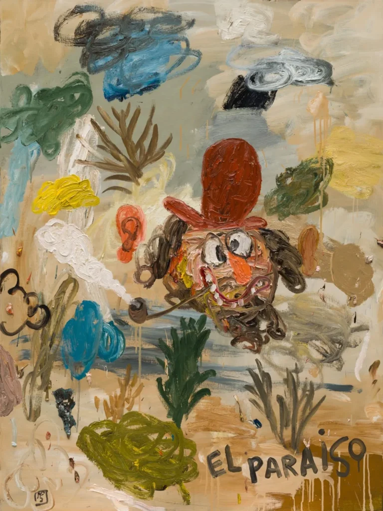 A través de este lenguaje pictórico, Matías Sánchez reflexiona sobre su propio entorno y sobre la sociedad actual, invitando al espectador a adentrarse en un universo personal donde la pintura se reivindica como medio esencial.