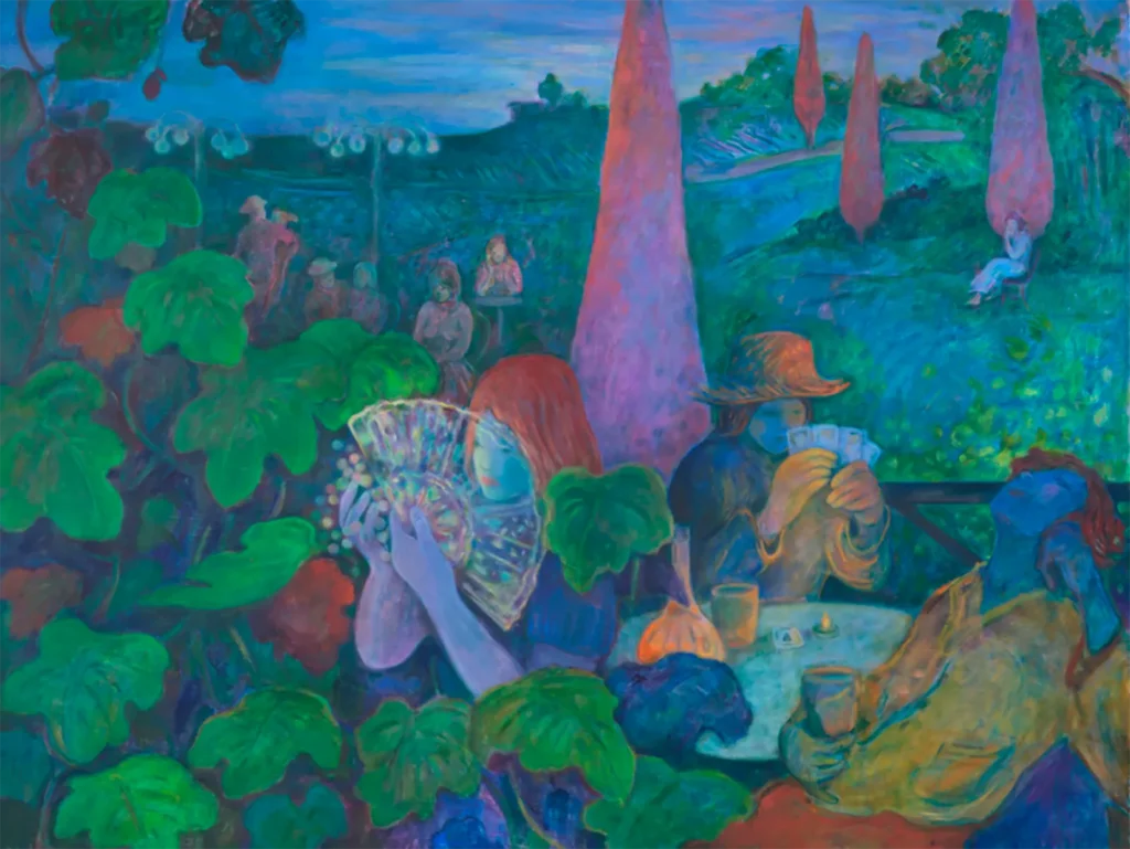 En la obra de Nastaran, la tristeza permanece igualmente silenciosa, vertiendo optimismo en cada pintura y rehaciendo composiciones que empiezan a mostrar demasiado la tristeza de la vida. Ha pintado la tristeza para apartarla de nosotros, los afortunados espectadores, invitándonos a sumergirnos en la belleza melancólica de estar vivos.