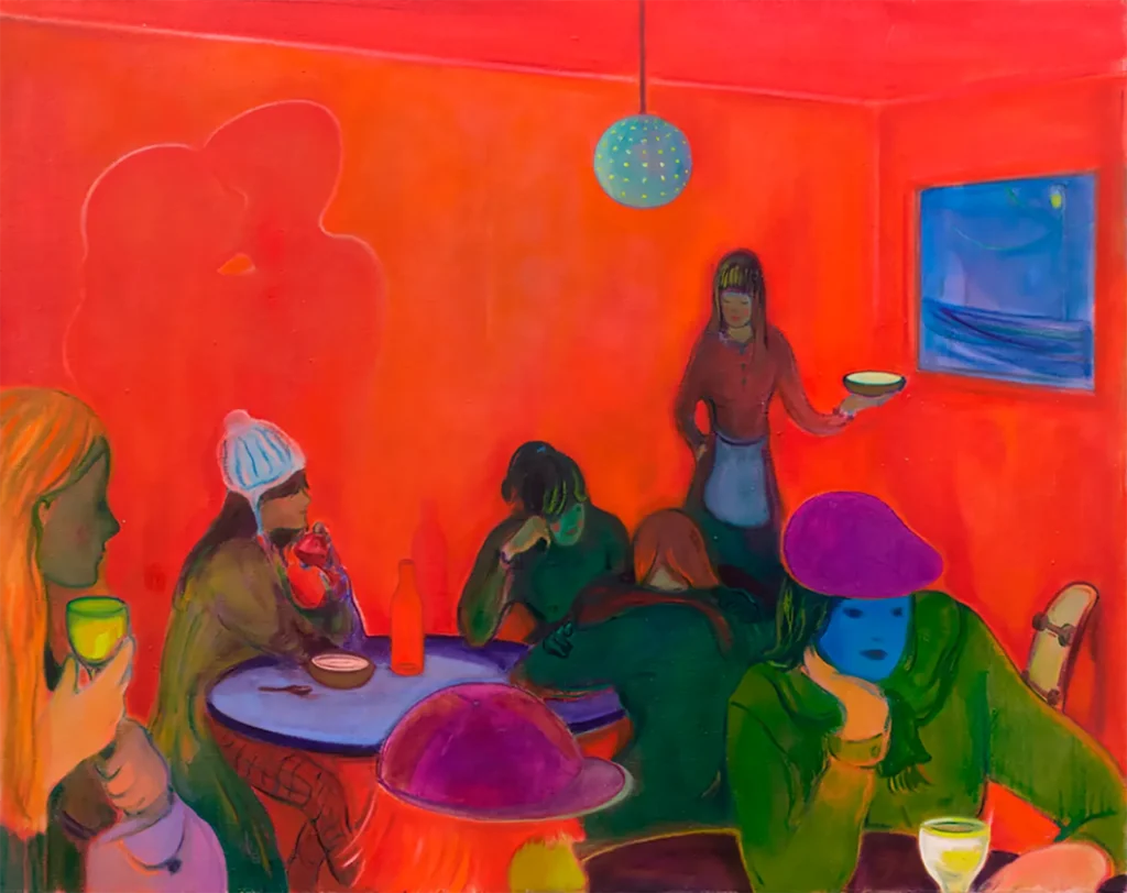 En la obra de Nastaran, la tristeza permanece igualmente silenciosa, vertiendo optimismo en cada pintura y rehaciendo composiciones que empiezan a mostrar demasiado la tristeza de la vida. Ha pintado la tristeza para apartarla de nosotros, los afortunados espectadores, invitándonos a sumergirnos en la belleza melancólica de estar vivos.