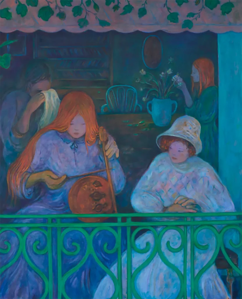 En la obra de Nastaran, la tristeza permanece igualmente silenciosa, vertiendo optimismo en cada pintura y rehaciendo composiciones que empiezan a mostrar demasiado la tristeza de la vida. Ha pintado la tristeza para apartarla de nosotros, los afortunados espectadores, invitándonos a sumergirnos en la belleza melancólica de estar vivos.