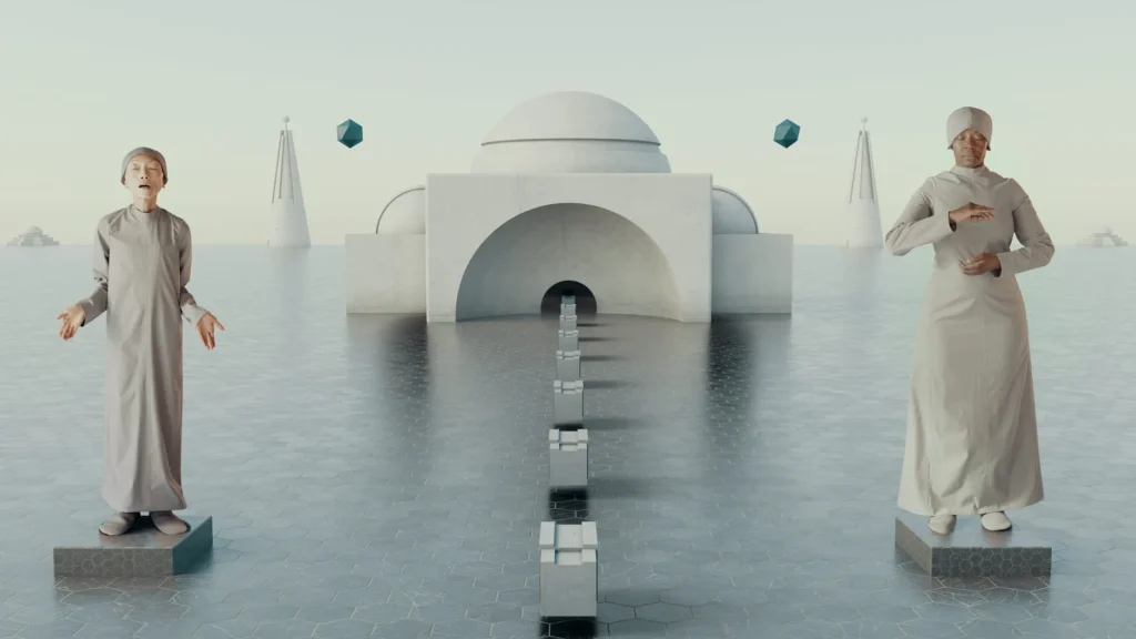 El trabajo Chino Moya combina el cine, el videoarte y la fotografía para explorar temas como el colapso de las utopías, la soledad o el declive de la masculinidad tradicional con narrativas distópicas que abordan modelos fallidos de sociedad; enfrentando el desapego y la deshumanización en la vida contemporánea.