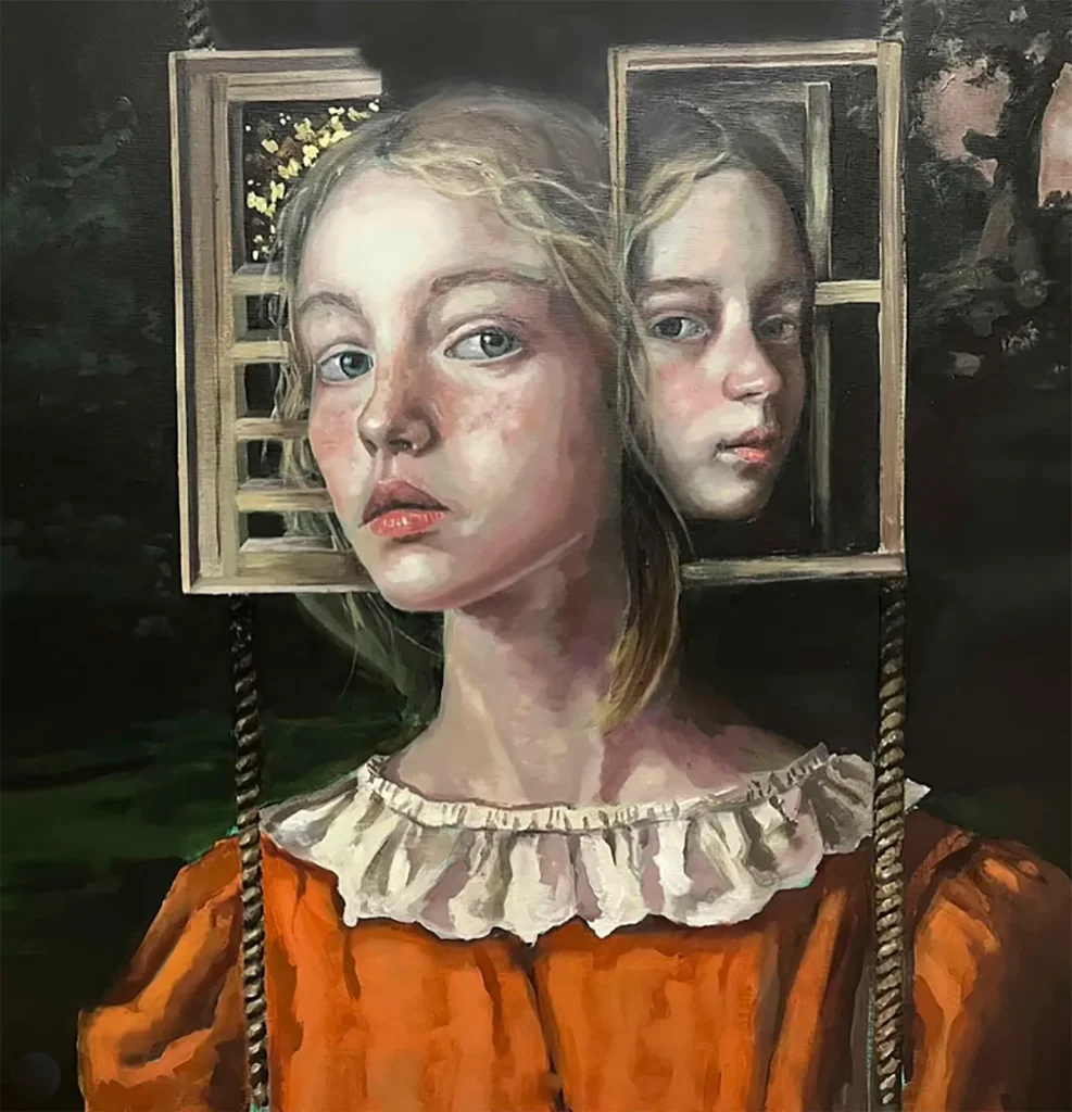 La serie Coquetería Inmortal de Gema Álvaro, que reúne un conjunto de piezas donde se redefine la búsqueda de la eterna juventud desde una mirada feminista. A través de la metáfora del mito vampírico, la artista reflexiona sobre la belleza estática: ese deseo ancestral de congelar la lozanía y detener el reloj biológico en el instante de mayor vitalidad. Bajo su atmósfera de fantasía, la obra plantea una pregunta incisiva acerca de cuánto estamos dispuestas a sacrificar por preservar un momento de plenitud.