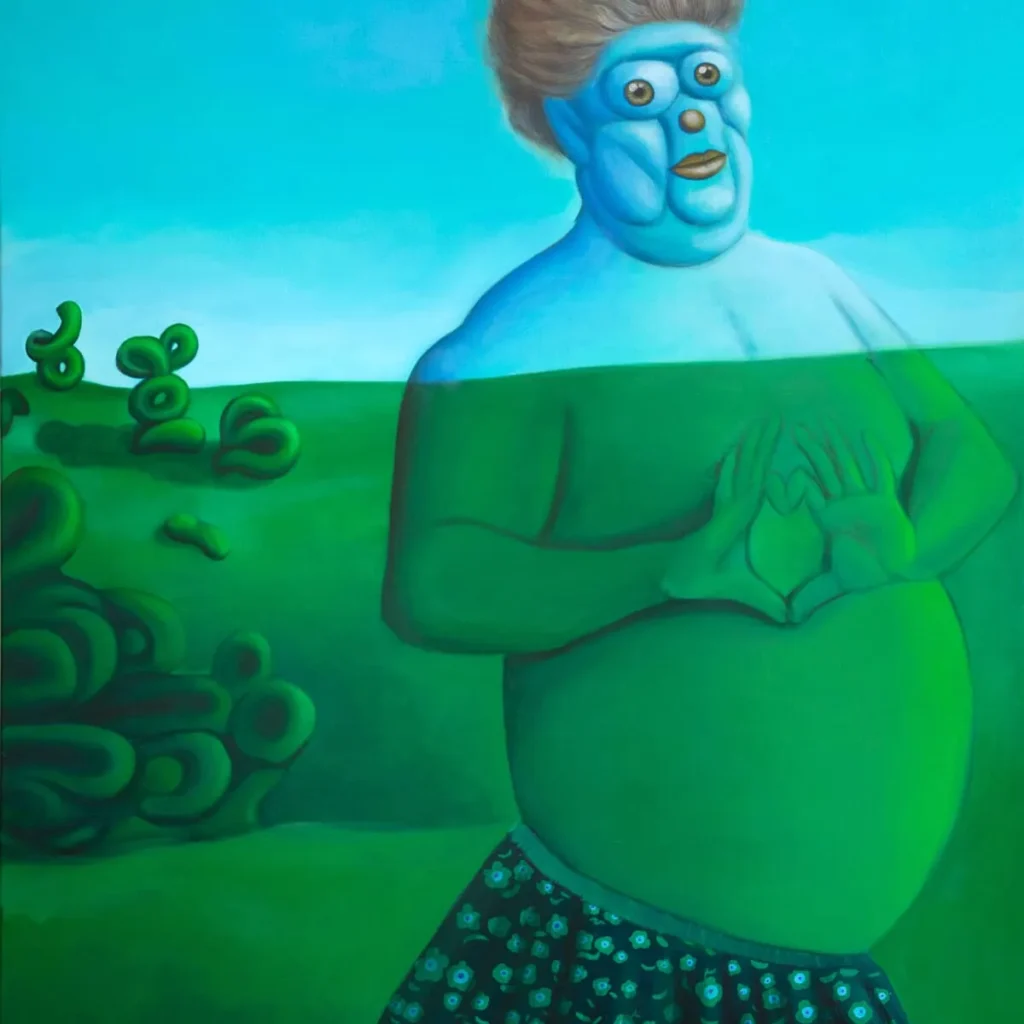 Natasha Lelenco (Moldavia, 1982) aborda desde la pintura cuestiones relacionadas con la identidad, la pertenencia, la memoria y la condición del sujeto en el contexto contemporáneo y digital. Su práctica se caracteriza por una atención rigurosa al proceso y a los materiales, así como por la creación de imágenes de fuerte presencia visual que se sitúan en un territorio de ambigüedad y tensión entre lo íntimo y lo político.