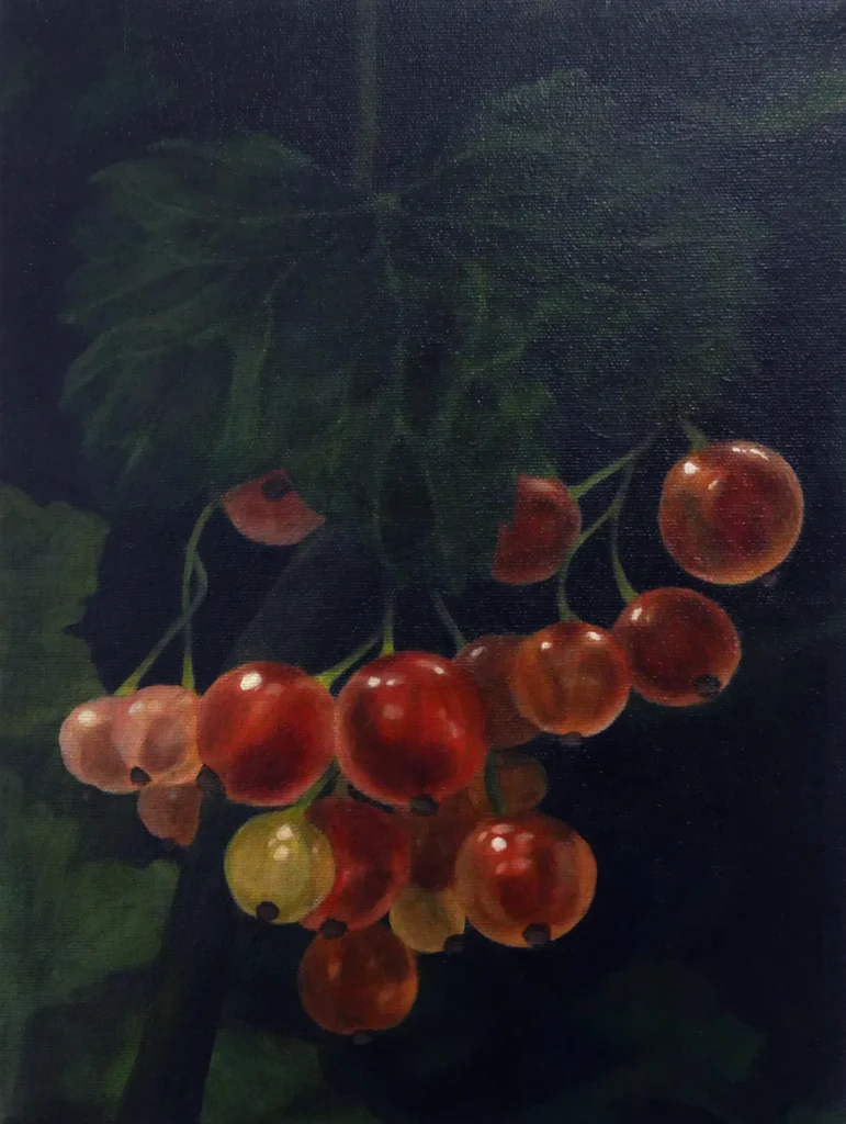 Las pinturas de Rebecca Storm emplean cifrados visuales que intentan descodificar cómo los ciclos de trauma, adicción y poder afectan al sentido de identidad y autonomía. Su obra busca explorar la semiótica del paso del tiempo y la experiencia somática de la memoria consciente e inconsciente.