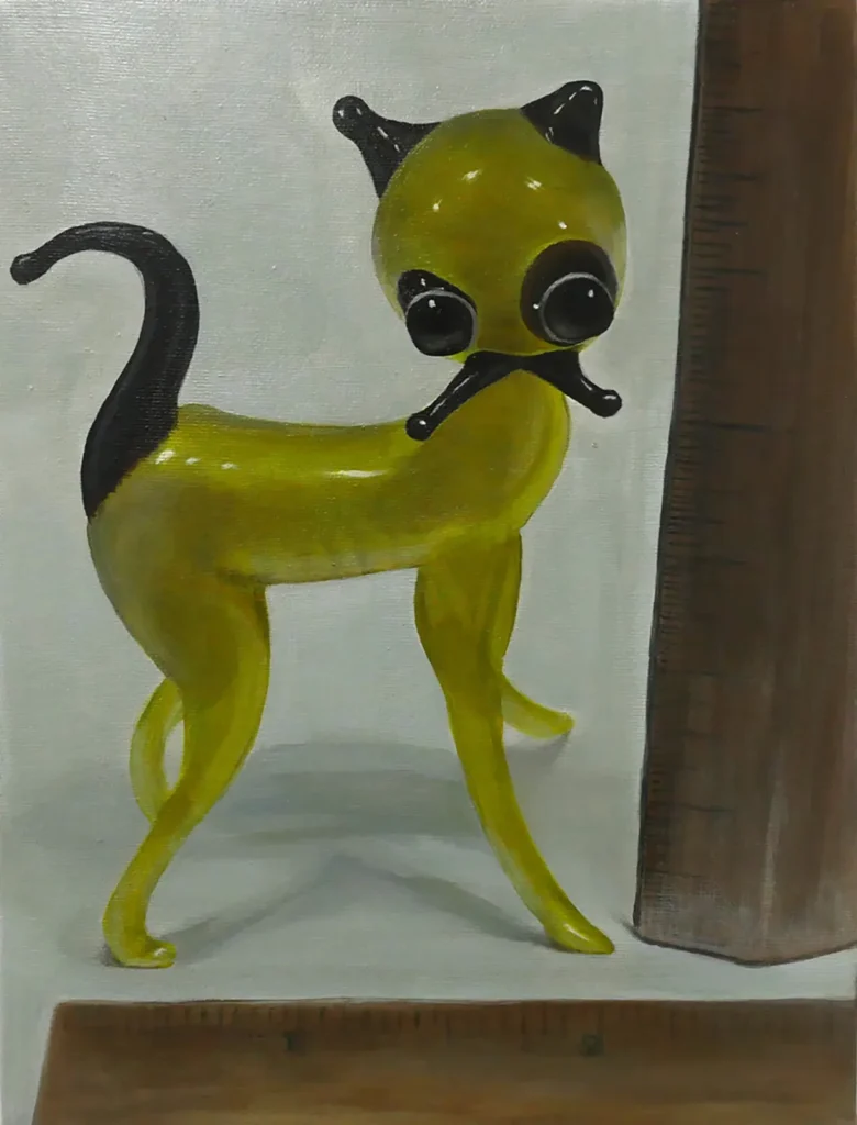 Las pinturas de Rebecca Storm emplean cifrados visuales que intentan descodificar cómo los ciclos de trauma, adicción y poder afectan al sentido de identidad y autonomía. Su obra busca explorar la semiótica del paso del tiempo y la experiencia somática de la memoria consciente e inconsciente.