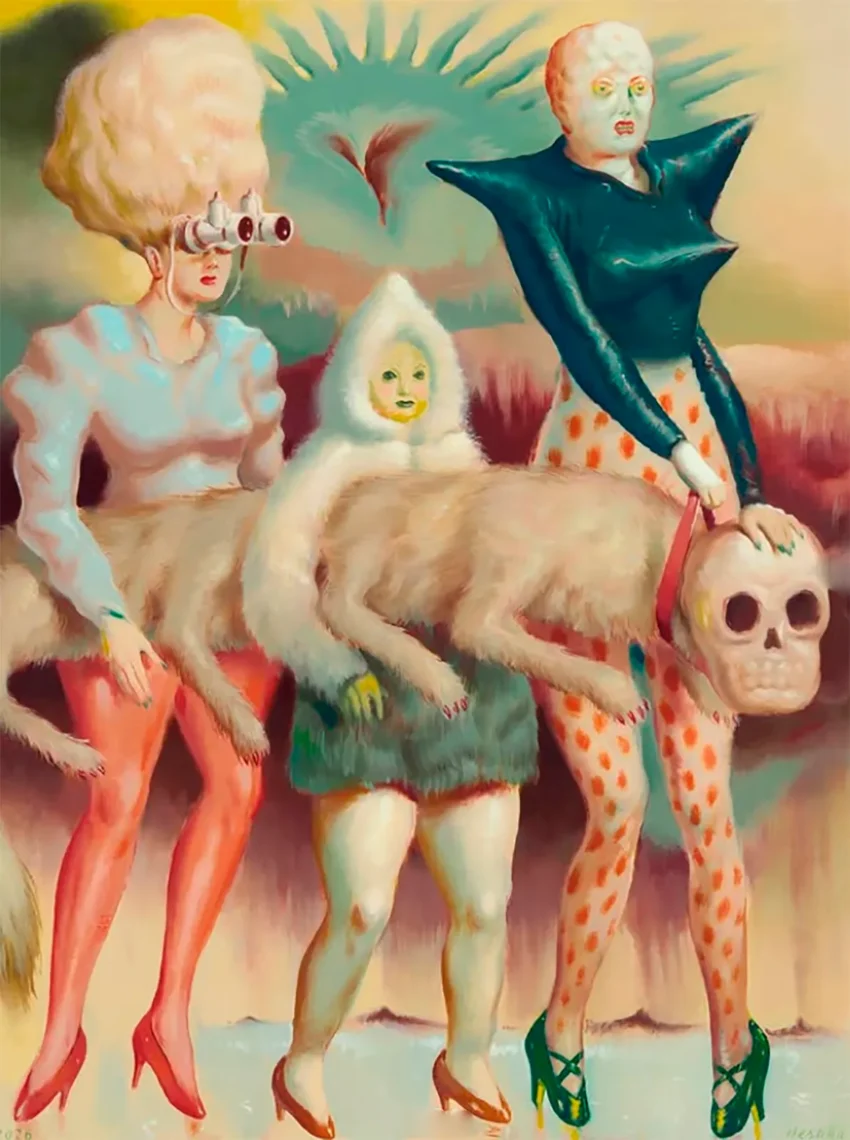 Las pinturas surrealistas y oníricas de Heshka, que combinan cómics, ciencia ficción y fuertes referencias a la cultura pop y las películas de serie B de Hollywood, le han valido al artista autodidacta con sede en Vancouver un reconocimiento internacional.