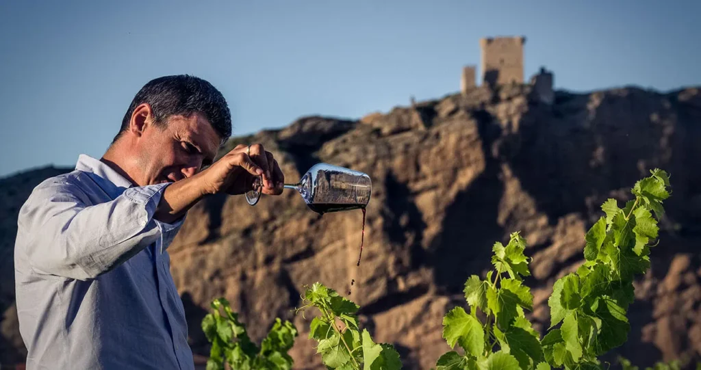 La Bodega Queirón se integra en el cerro, mimetizándose con el entorno como las antiguas construcciones, y organiza sus procesos en cuatro niveles descendentes