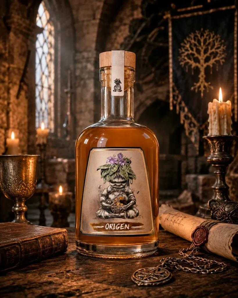Botella de hidromiel Origen velas, objetos y rituales. Mercado de Ultratumba del Mallorca Dead Festival 2.